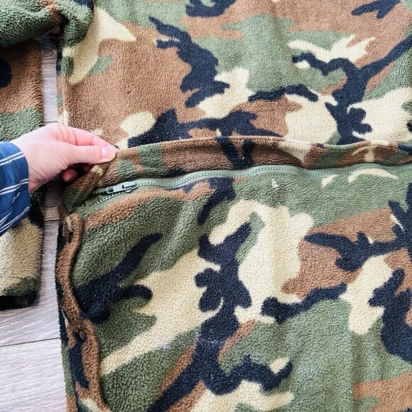 Vtg Thermo-King Camo Hunting Jacket Pants Set Mens M Malden Fleece Game Pouch - Picture 11 of 16
